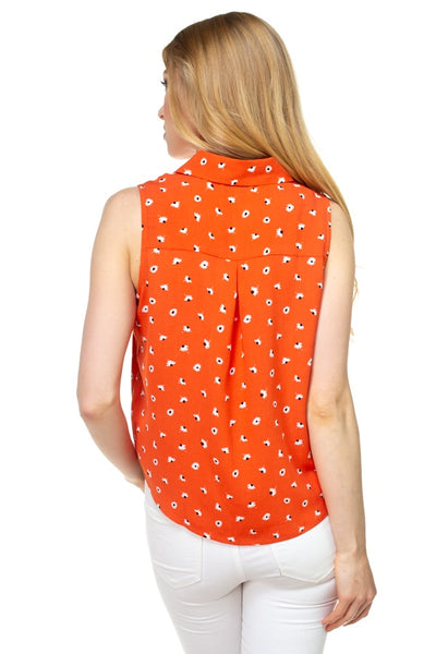 Floral Ditsy Knotted Sleeveless Top