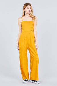 Button Down Cami Linen Jumpsuit