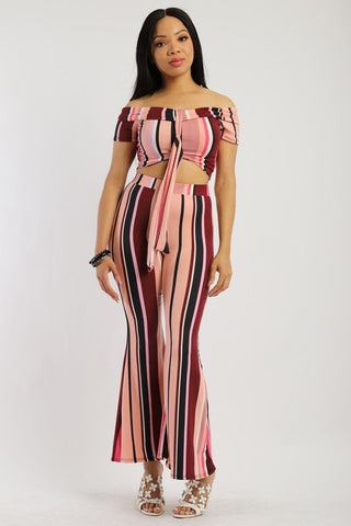 Striped, Two-piece Knit Set