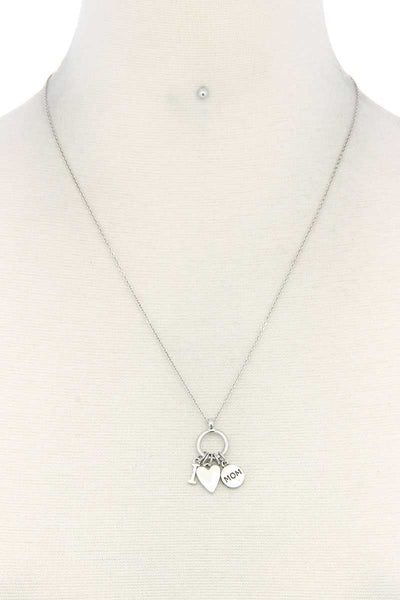 I Heart Mom Charm Necklace