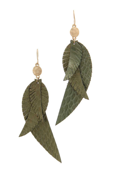 Genuine Leather Drop Earring