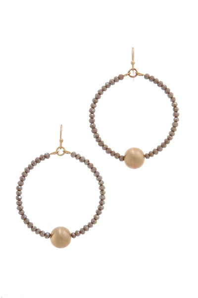 Metal Ball Beaded Drop Earring