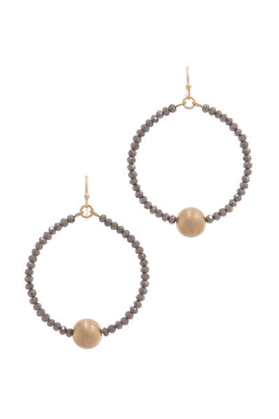 Metal Ball Beaded Drop Earring
