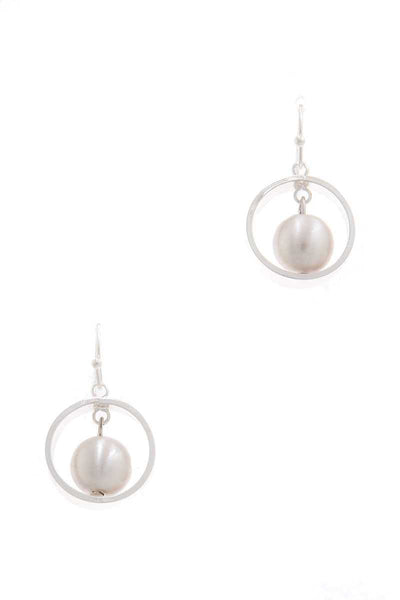 Pearl Circle Drop Earring