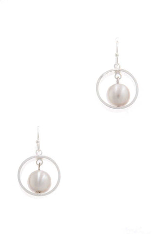 Pearl Circle Drop Earring