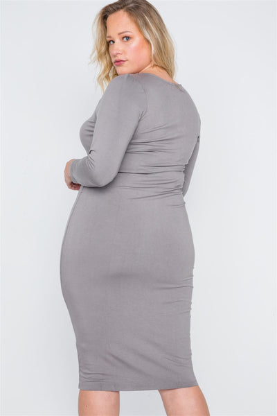 Plus Size Basic Bodycon Midi Dress