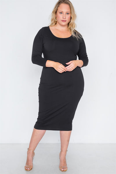 Plus Size Basic Bodycon Midi Dress