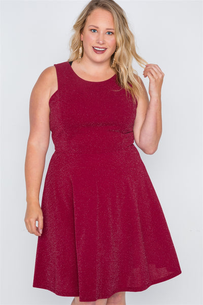 Plus Size Sleeveless A-line Evening Dress