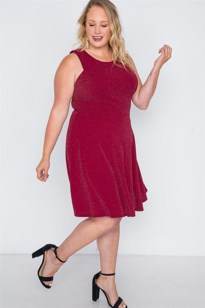Plus Size Sleeveless A-line Evening Dress