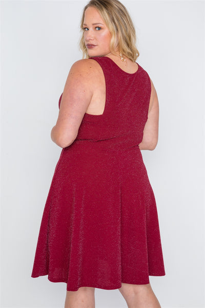 Plus Size Sleeveless A-line Evening Dress