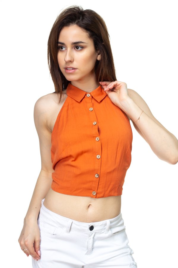 Sleeveless Linen Top