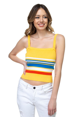 Stripe Sweater Cropped Top