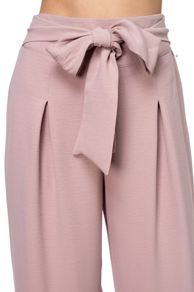Belted Pleated Palazzo Pants