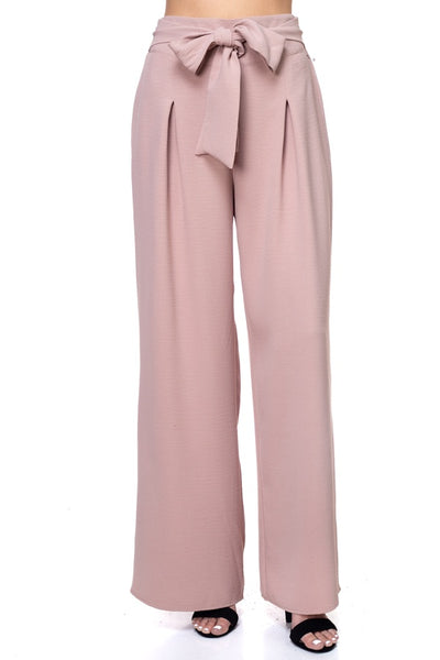 Belted Pleated Palazzo Pants
