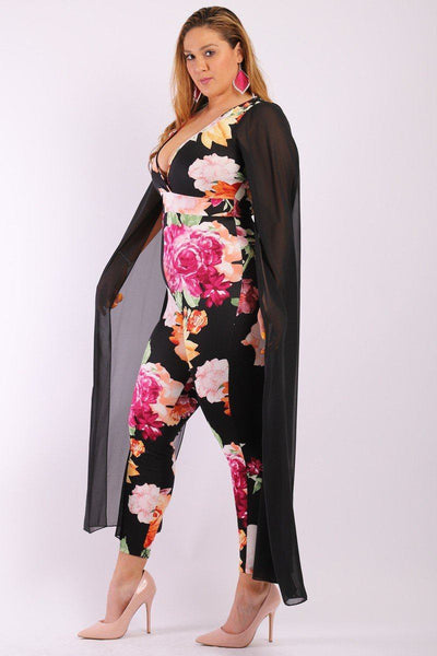 Floral, Sleeveless Jumpsuit