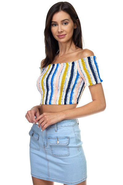 Off Shoulder Smocked Top
