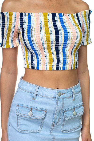 Off Shoulder Smocked Top