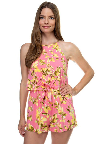Floral Print Sleeveless Romper