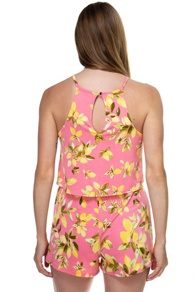 Floral Print Sleeveless Romper