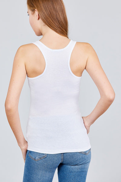 Racer Back Rib Tank Top