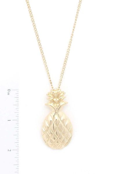 Hammered Pineapple Pendant Multi Cord Necklace And Earring Set