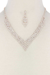 V Shape Rhinestone Necklace