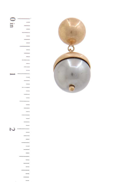 Half Pearl Half Metal Drop Earring
