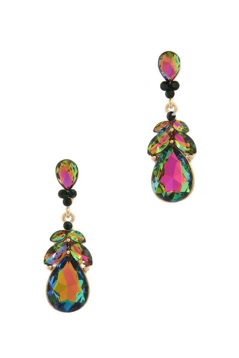 Rhinestone Post Drop Earring