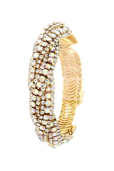 Flexible Rhinestone Metal Bracelet