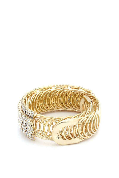 Rhinestone Adjustable Metal Bracelet