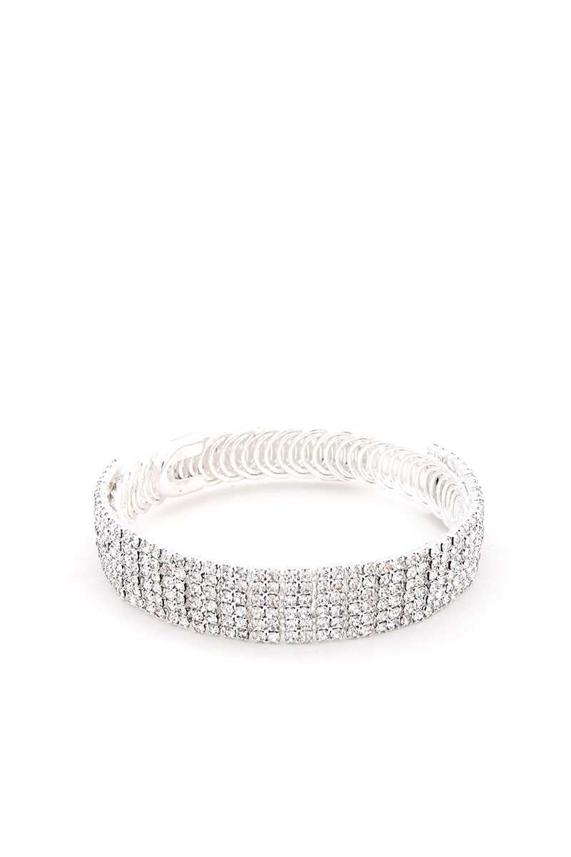 Rhinestone Flexible Metal Bracelet
