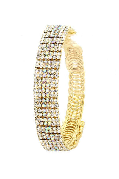 Rhinestone Flexible Metal Bracelet