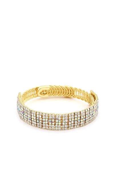 Rhinestone Flexible Metal Bracelet