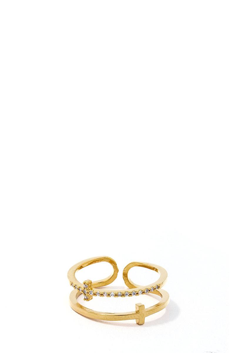 Fashion Cross Infinity Rhinestone Ring