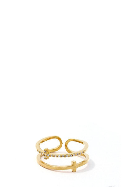 Fashion Cross Infinity Rhinestone Ring