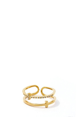 Fashion Cross Infinity Rhinestone Ring