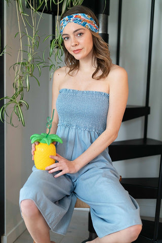 Smocked Tube Top Jumpsuit