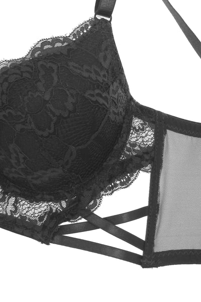 Floral Lace Plunge Bra