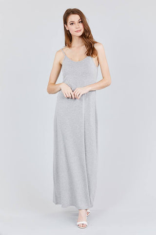 Double V-neck Cami Maxi Dress