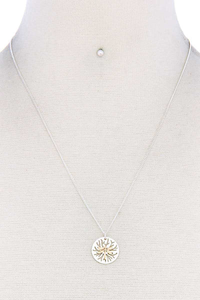 Modern Stylish Brass Dragonfly Pendant Necklace And Earring Set