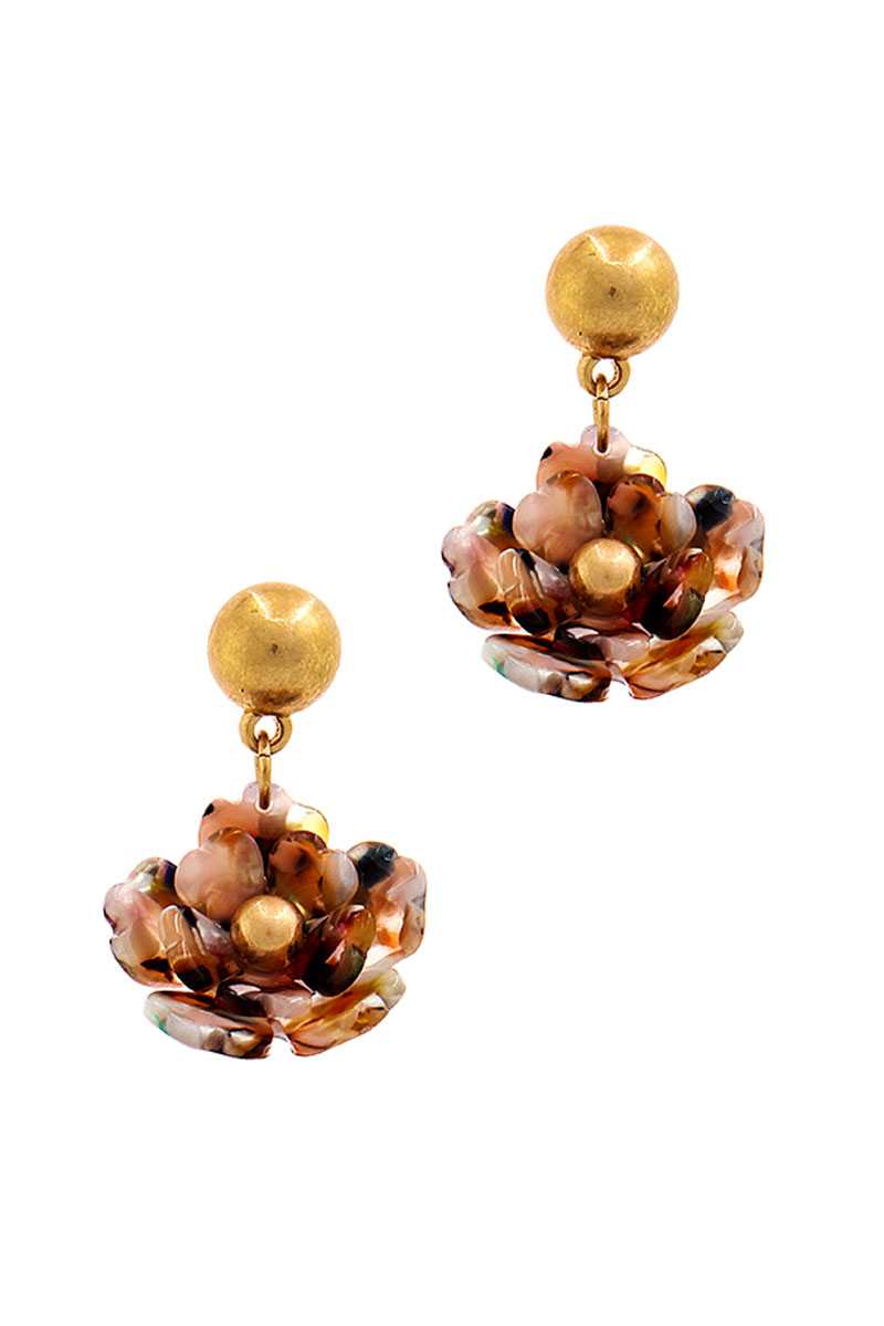 Fashion Poly Carbonate Flower Drop Earring