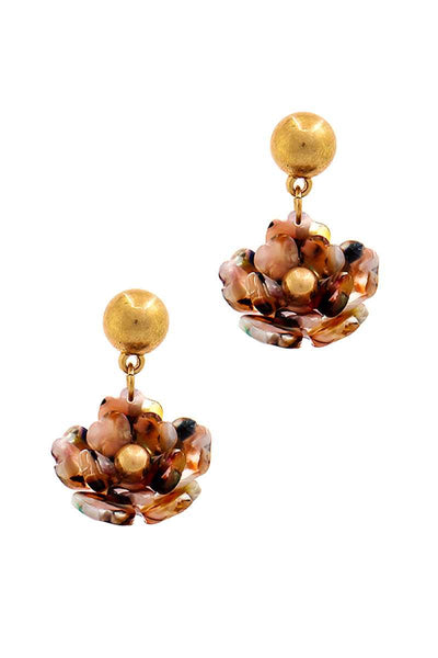 Fashion Poly Carbonate Flower Drop Earring
