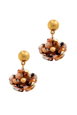 Fashion Poly Carbonate Flower Drop Earring