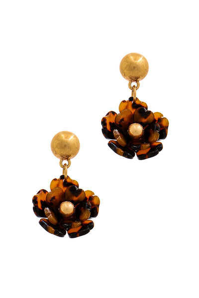 Fashion Poly Carbonate Flower Drop Earring