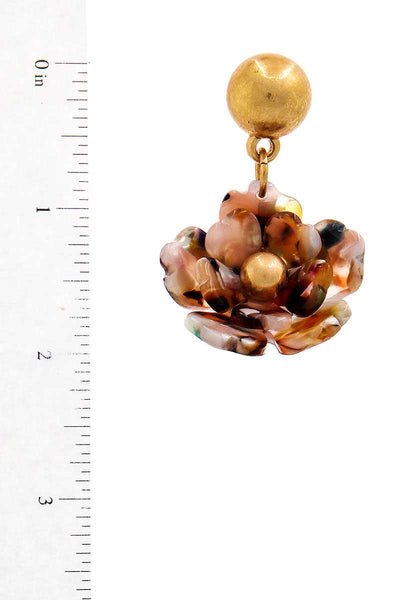 Fashion Poly Carbonate Flower Drop Earring