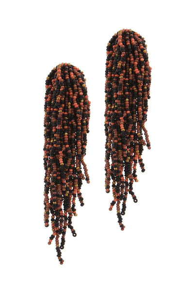 Seed Bead Multi Strand Dangle Post Drop Earring