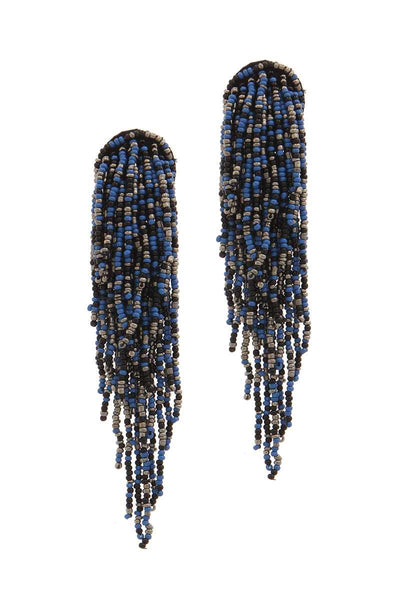 Seed Bead Multi Strand Dangle Post Drop Earring