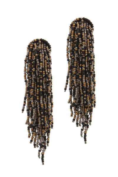 Seed Bead Multi Strand Dangle Post Drop Earring