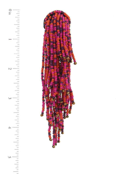 Seed Bead Multi Strand Dangle Post Drop Earring