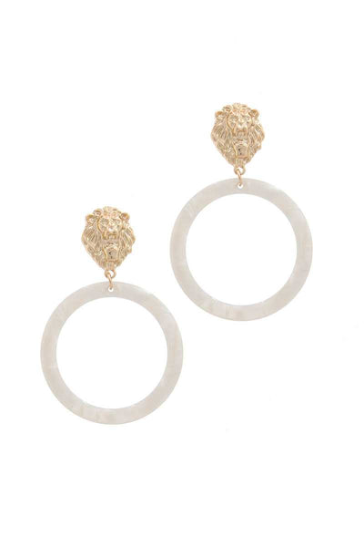 Acetate Ring Lion Linked Drop Earring
